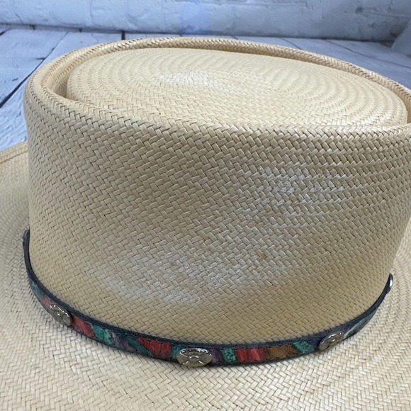 Resistol Fandango Vinylcote Men’s Cream Oval Cowboy Western Straw Hat Sz 7 - Picture 8 of 13